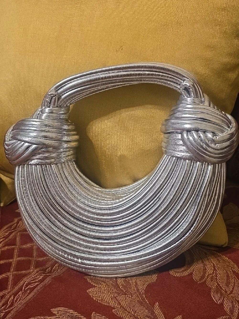 Silver Statement Hand Bag - Women Accessories